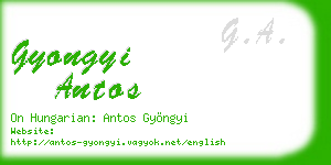 gyongyi antos business card